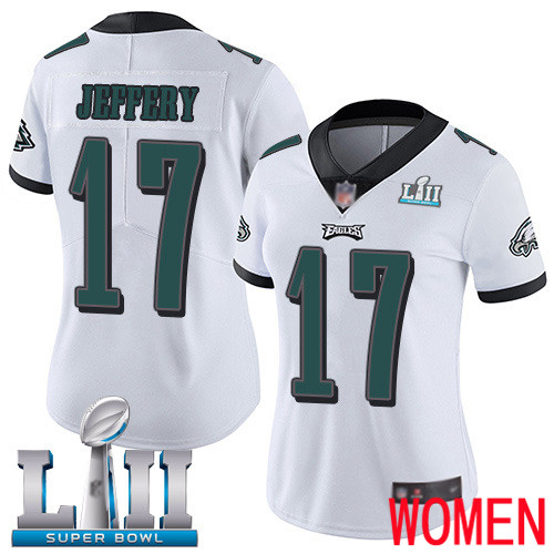 Women Philadelphia Eagles #17 Alshon Jeffery White Vapor Untouchable NFL Jersey Limited Player Super Bowl LII->youth nfl jersey->Youth Jersey